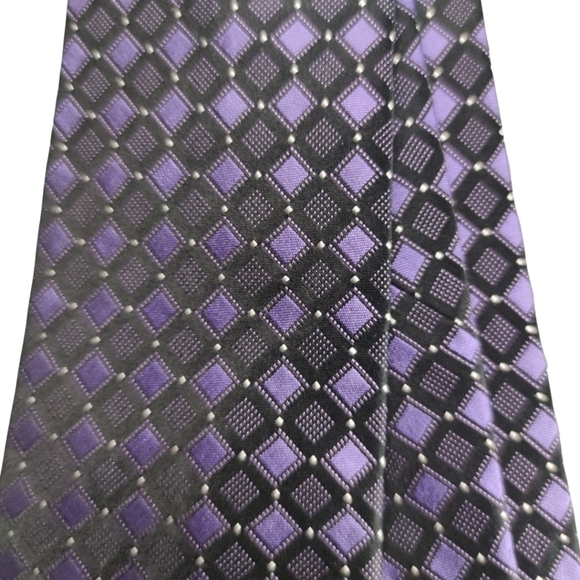 ✨ Sean Jean Two Tone Purple Checked Tie - Picture 3 of 6